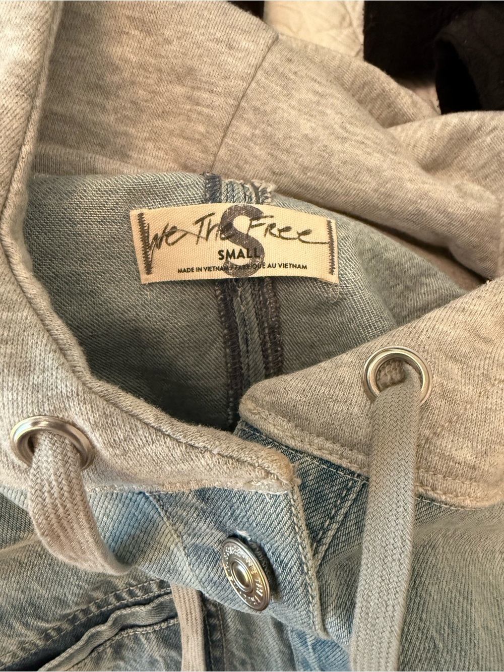 Free People Denim & Sweatshirt Hoodie Dress - Picture 6 of 6